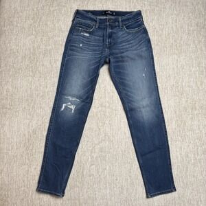 Hollister Mens Dark Blue Skinny Jeans Extreme Stretch Size 31 Length 32